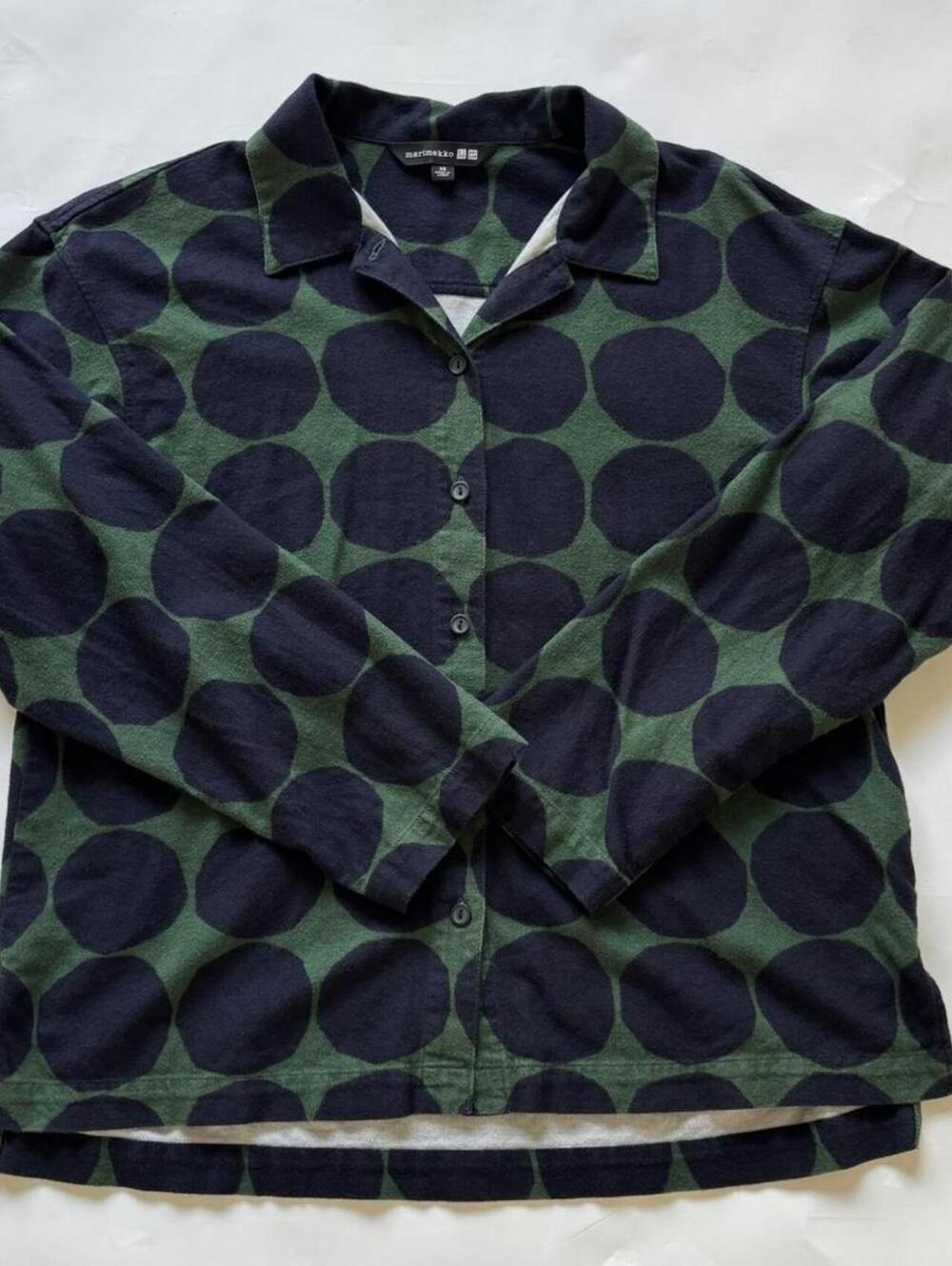 Marimekko x Uniqlo 3 Piece Set Polka Dot Green Black Kivet Lounge Set XS S M - Picture 4 of 8